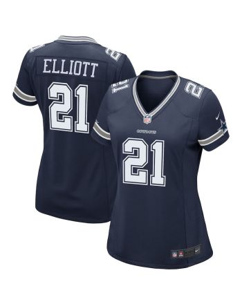 Ezekiel Elliott 21 Dallas Cowboys Women's Game Team Jersey - Navy