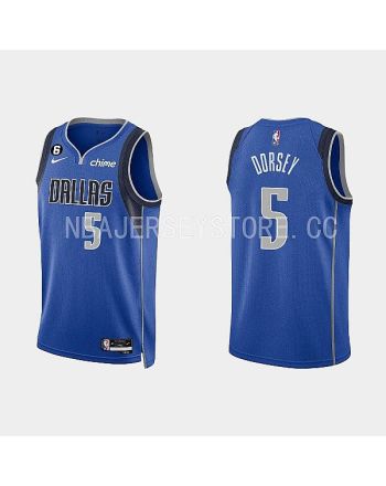 Dallas Mavericks 5 Tyler Dorsey 2022-23 Icon Edition Royal Men Jersey