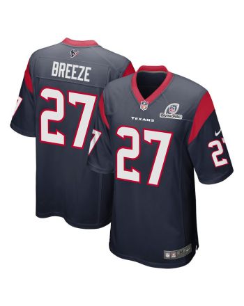 Brady Breeze 27 Houston Texans 2024 Divisional Patch Game Men Jersey - Navy