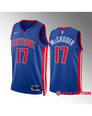 Rodney McGruder 17 2022-23 Detroit Pistons Blue Icon Edition Jersey Swingman