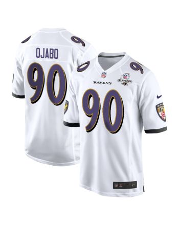 David Ojabo 90 Baltimore Ravens 2023 Playoffs Patch Game Men Jersey - White