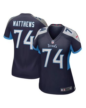 Bruce Matthews 74 Tennessee Titans Women Retired Jersey - Navy