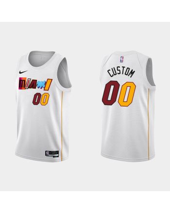 Miami Heat 00 Custom 2022-23 City Edition White Men Jersey