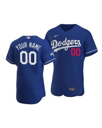 Men's Los Angeles Dodgers Custom 00 2020 World Series Champions Alternate Jersey Royal