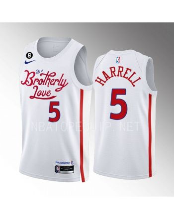 Montrezl Harrell 5 2022-23 Philadelphia 76ers White City Edition Men Jersey Swingman