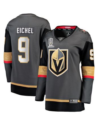 Jack Eichel 9 Vegas Golden Knights Women's 2023 Stanley Cup Champions Alternate Breakaway Jersey - Black