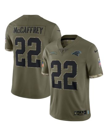 Christian McCaffrey Carolina Panthers 2022 Salute To Service Limited Jersey - Olive