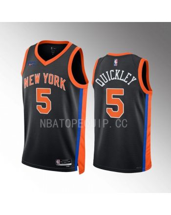 Immanuel Quickley 5 2022-23 New York Knicks Black City Edition Jersey Swingman