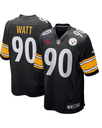 T.J. Watt 90 Pittsburgh Steelers 2024 Pro Bowl Patch Game Men Jersey - Black