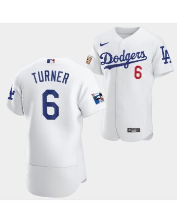 Los Angeles Dodgers Trea Turner White Jersey 6 Jackie Robinson 75th Anniversary 2022-23 Uniform