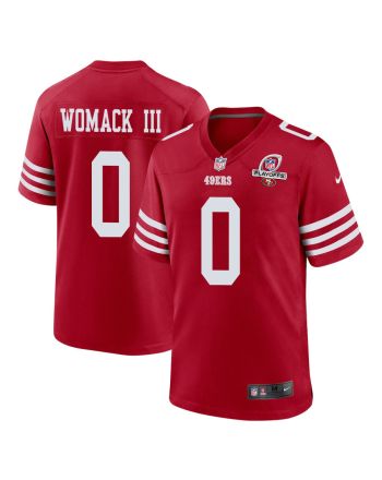 Samuel Womack III 0 San Francisco 49ers 2023 Playoffs Patch Game Men Jersey - Scarlet