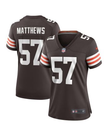 Clay Matthews 57 Cleveland Browns Women Game Retired Jersey - Brown