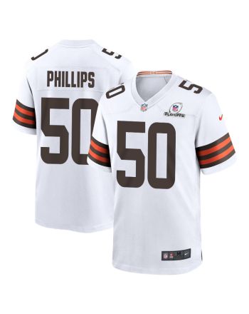 Jacob Phillips 50 Cleveland Browns 2023 Playoffs Patch Game Men Jersey - White