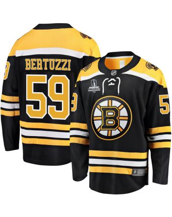 Tyler Bertuzzi 59 Boston Bruins Stanley Cup 2023 Playoffs Patch Home Breakaway Men Jersey - Black