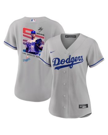 Shohei Ohtani 17 Los Angeles Dodgers Signed MVP 2023 Road Women Jersey - Gray