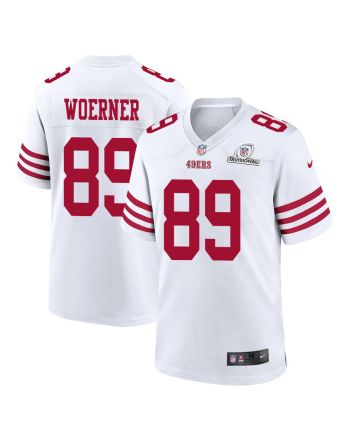 Charlie Woerner 89 San Francisco 49ers 2024 Divisional Patch Game Men Jersey - White