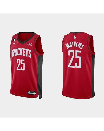 Houston Rockets 25 Garrison Mathews 2022-23 Icon Edition Red Men Jersey