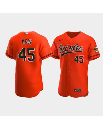 Men's Baltimore Orioles 45 Keegan Akin Orange Alternate Jersey Jersey