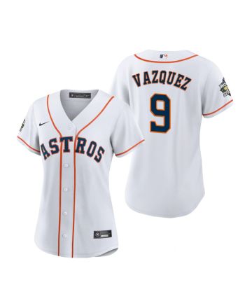 Women's Houston Astros Christian Vazquez 9 White 2022-23 World Series Jersey