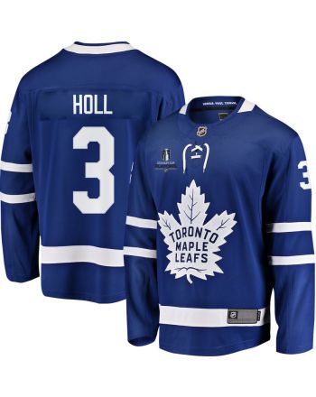 Justin Holl 3 Toronto Maple Leafs Stanley Cup 2023 Playoffs Patch Home Breakaway Men Jersey - Blue