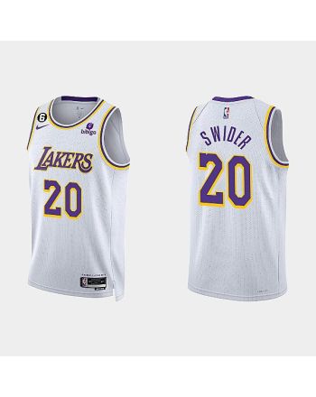 Los Angeles Lakers Cole Swider 20 2022-23 Association Edition White Men Jersey Swingman