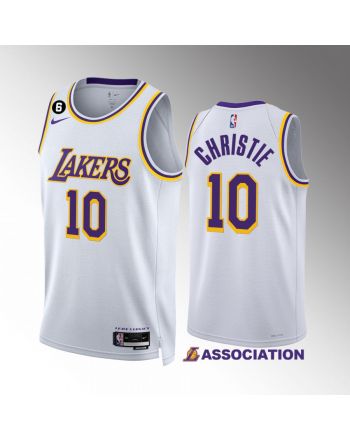 Los Angeles Lakers 10 Max Christie 2022-23 Association Edition White Jersey NO.6 Patch