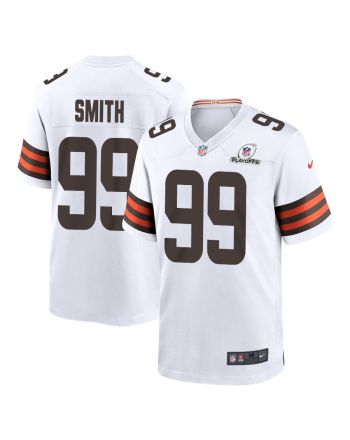 Za'Darius Smith 99 Cleveland Browns 2023 Playoffs Patch Game Men Jersey - White