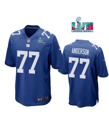 Jack Anderson 77New York Giants Super Bowl LVII Super Bowl LVII Royal Men Game Jersey