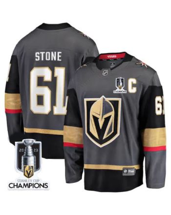 Mark Stone 61 Vegas Golden Knights 2023 Stanley Cup Champions Patch Alternate Breakaway Player Jersey - Black