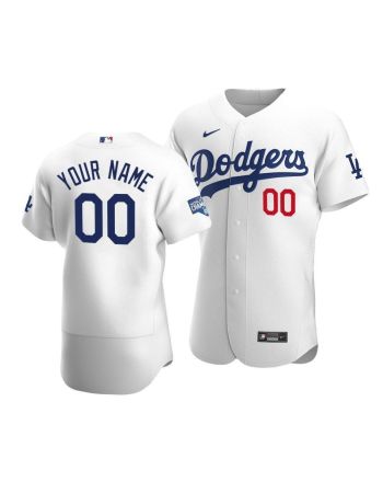 Men's Los Angeles Dodgers Custom 00 2020 World Series Champions Home Jersey White