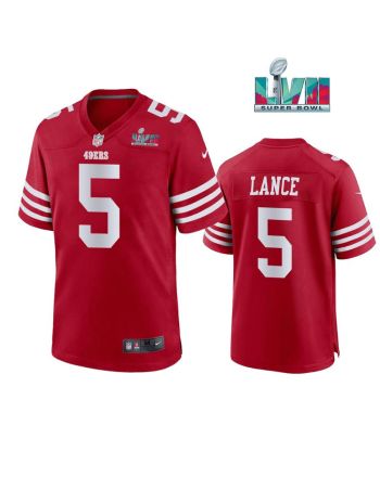 Trey Lance 5 San Francisco 49Ers Super Bowl LVII Men Game Jersey- Scarlet