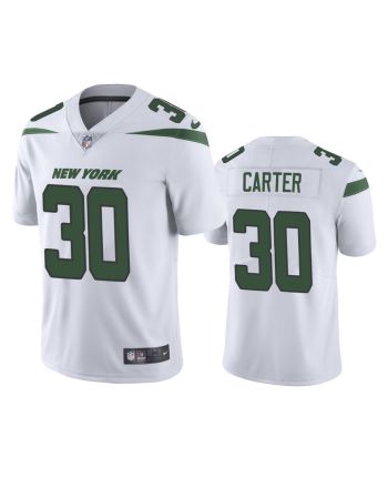 Michael Carter 30 New York Jets White Vapor Limited Jersey