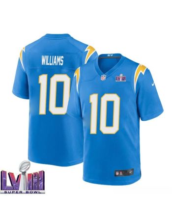 Mike Williams 10 Los Angeles Chargers Super Bowl LVIII Men Home Game Jersey - Powder Blue