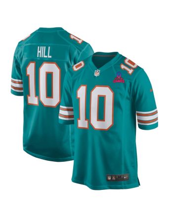 Tyreek Hill 10 Miami Dolphins 2024 Pro Bowl Patch Alternate Game Men Jersey - Aqua