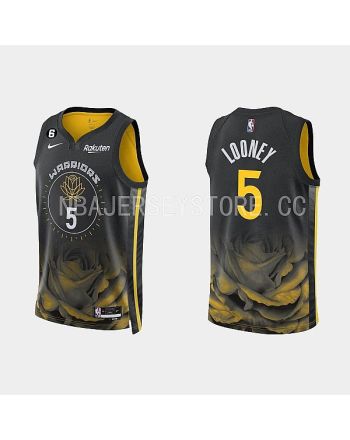 Golden State Warriors 5 Kevon Looney 2022-23 City Edition Black Men Jersey