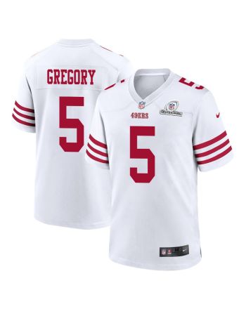 Randy Gregory 5 San Francisco 49ers 2024 Divisional Patch Game Men Jersey - White