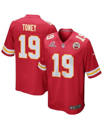 Kadarius Toney 19 Kansas City Chiefs 2023 Playoffs Patch Game Men Jersey - Red