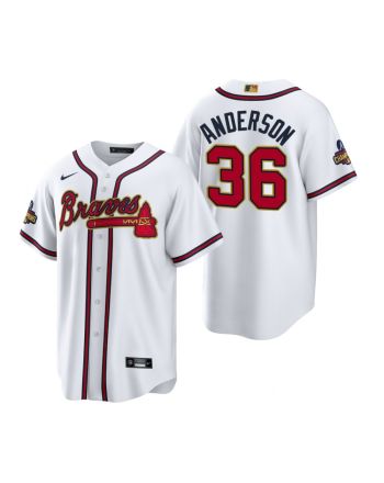 Ian Anderson Atlanta Braves White 2022-23 Gold Program Jersey