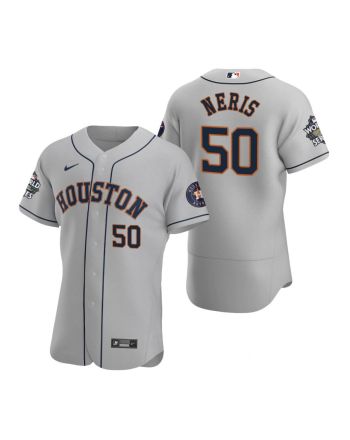 Houston Astros Hector Neris 50 Gray 2022-23 World Series Jersey