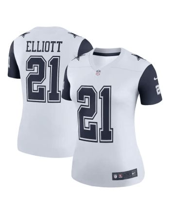 Ezekiel Elliott 21 Dallas Cowboys Women's Color Rush Legend Player Jersey - White