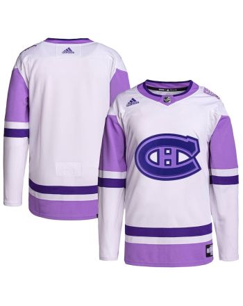 Montreal Canadiens Hockey Fights Cancer Primegreen Men Jersey - White/Purple