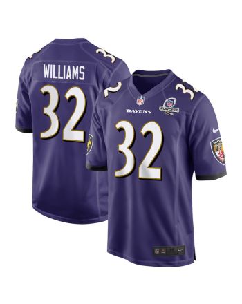 Marcus Williams 32 Baltimore Ravens 2023 Playoffs Patch Game Men Jersey - Purple