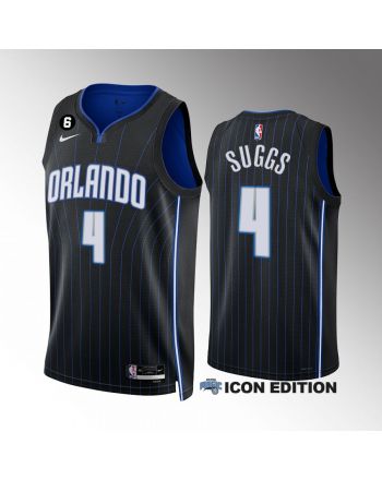 Orlando Magic Jalen Suggs 4 2022-23 Icon Edition Black Jersey Swingman