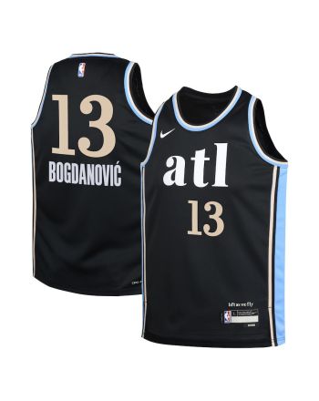 Bogdan Bogdanović 13 Atlanta Hawks 2023/24 City Edition Swingman YOUTH Jersey - Black