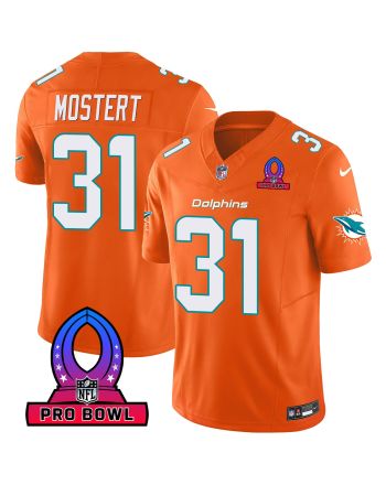 Raheem Mostert 31 Miami Dolphins 2024 Pro Bowl Patch Game Men Jersey - Orange