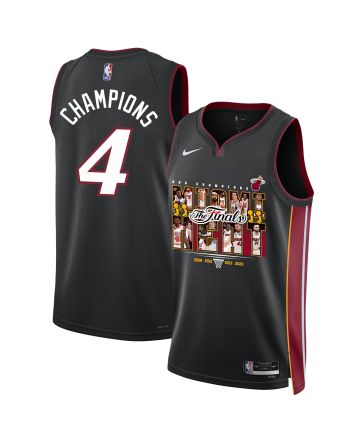 Miami Heat The 2023 Champions' Badge For Miami Swingman Jersey - Black