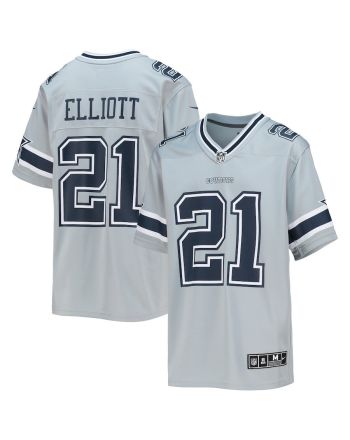 Ezekiel Elliott 21 Dallas Cowboys Youth Inverted Team Game Jersey - Silver