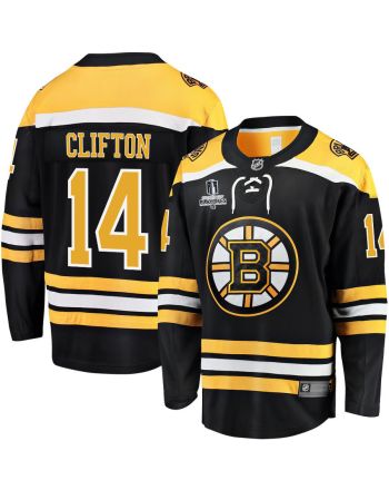 Connor Clifton 14 Boston Bruins Stanley Cup 2023 Playoffs Patch Home Breakaway Men Jersey - Black