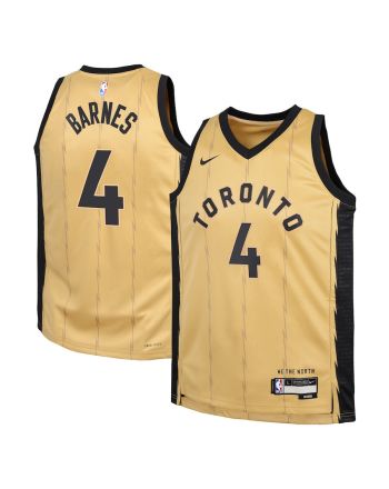 Scottie Barnes 4 Toronto Raptors 2023/24 City Edition Swingman YOUTH Jersey - Gold