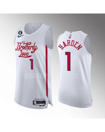 Philadelphia 76ers James Harden 1 White Jersey 2022-23 City Edition